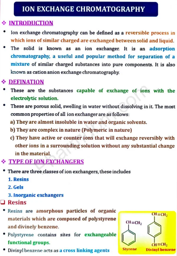 Introduction to Ion Exchange Chromatography