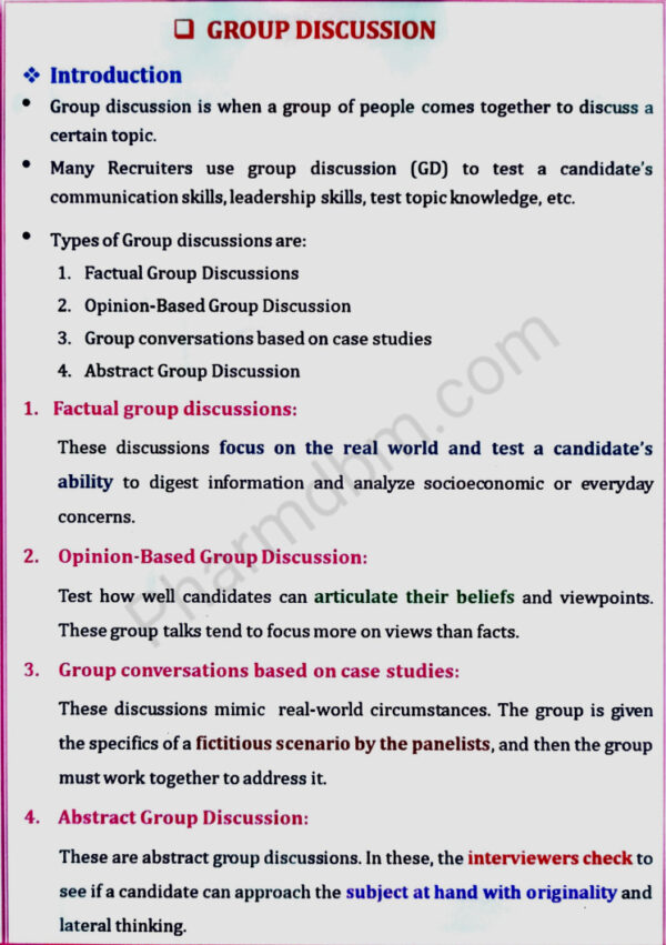 Group Discussion in communication Skills