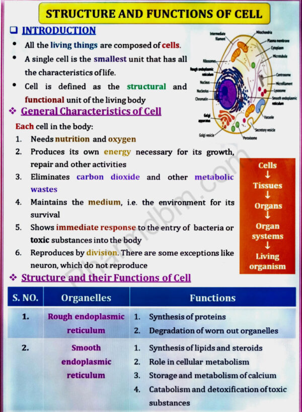 Structure and Function of Cell