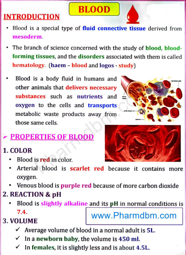 Properties of Human Blood