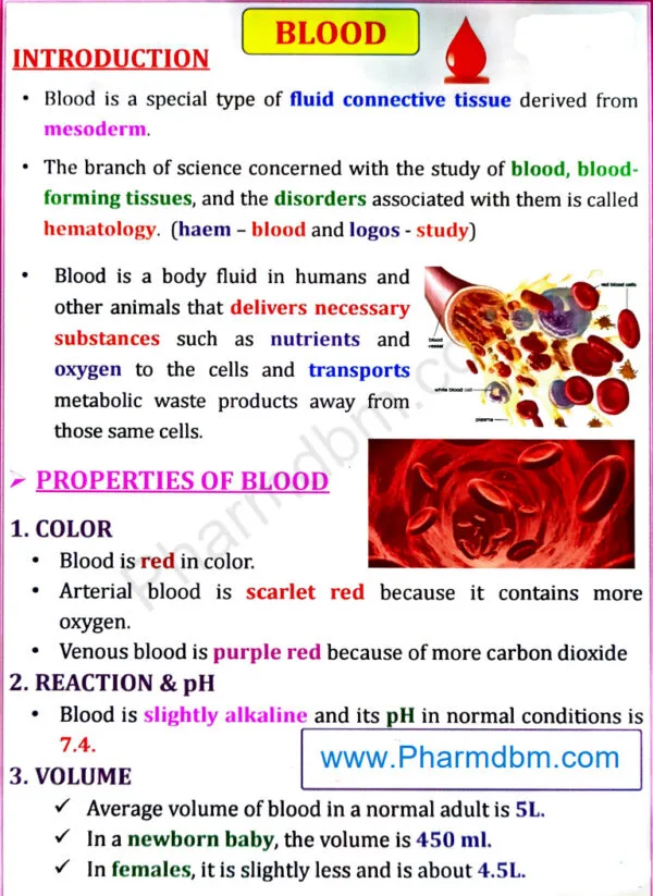 Properties of Human Blood
