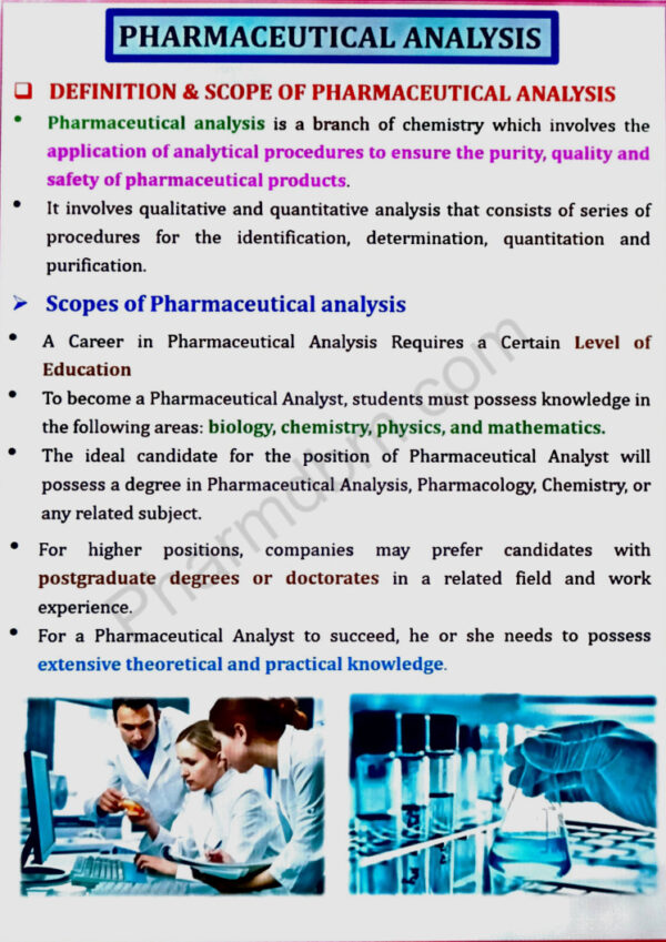 Definition and scope of pharmaceutical Analysis