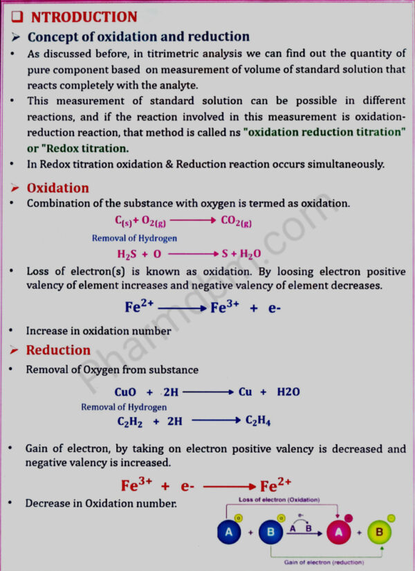 Oxidation and Reduction