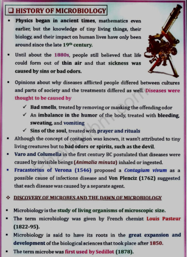 History of microbiology