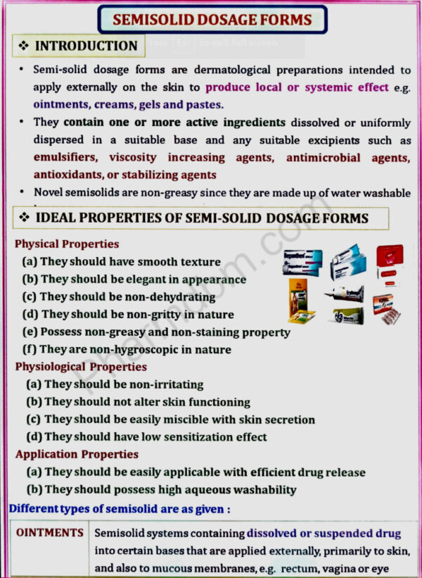 Semisolid dosage forms