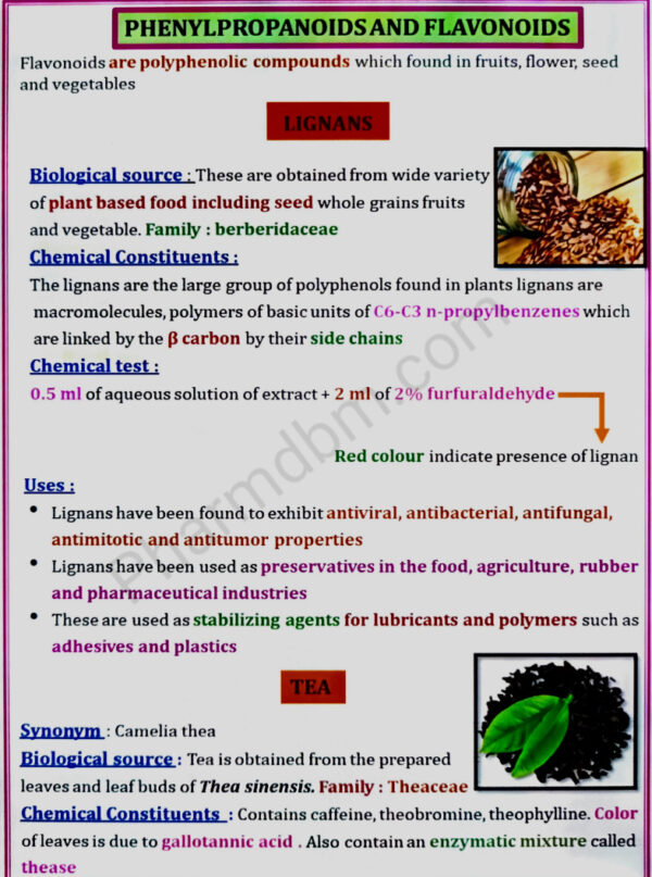 Phenylpropanoids and Flavonoids