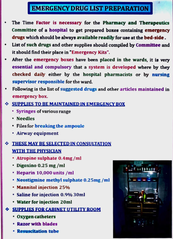 Emergency Drug List Preparation