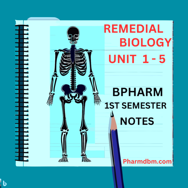 A notebook of Remedial Biology Bpharm 1st Semester.