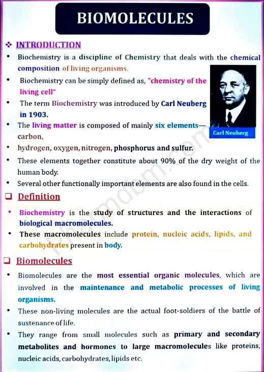 Biochemistry : Unit 1 : Semester 2 : Bpharm