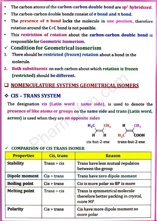 Pharmaceutical Organic Chemistry 3 : Unit 2 Notes : Bpharm