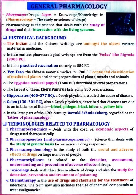 Pharmacology 1 : Unit 1 Notes : Semester 4 : Bpharm