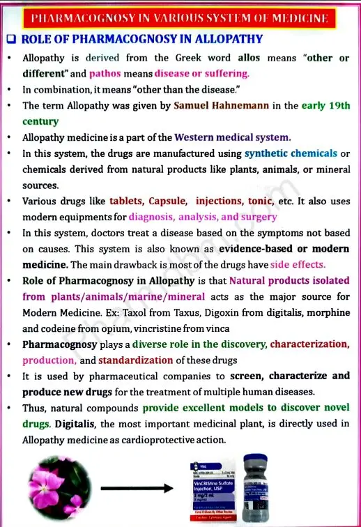 Pharmacognosy & Phytochemistry 1 : Unit 4 Notes : Semester 4