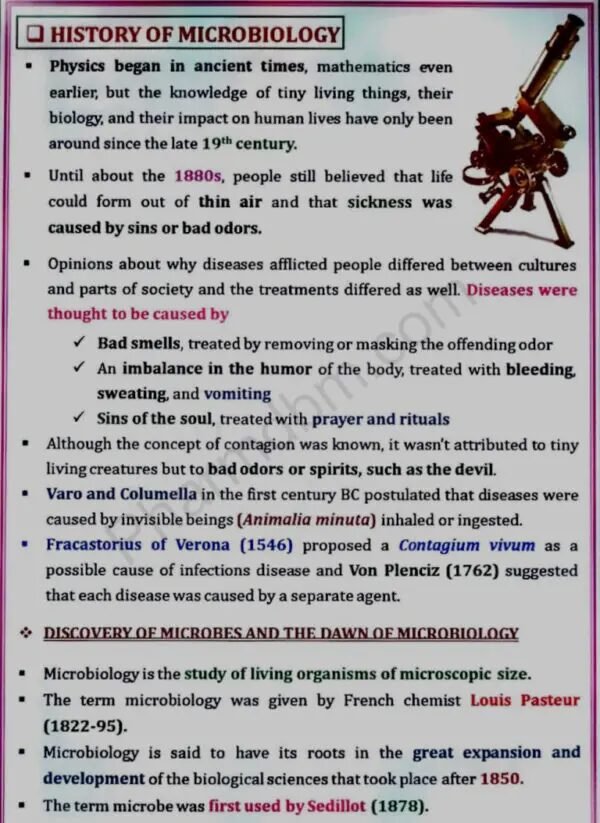 Pharmaceutical Microbiology : Unit 1 Notes : Bpharm