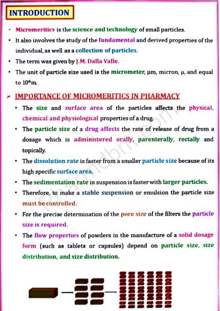 Physical Pharmaceutics 2 : Unit 4 Notes : Semester 4 : Bpharm