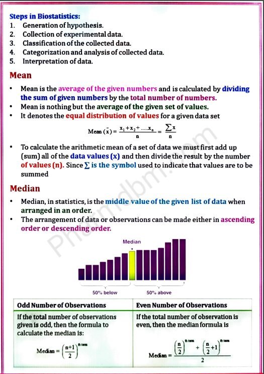 Biostatistics & Research Methodology : Unit 1 Notes : Bpharm